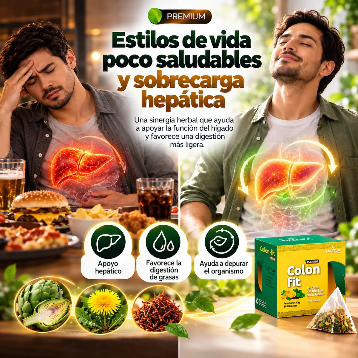 Función biliar y hepática y Colon Fit